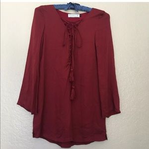 Stella Laguna Beach Burgundy Lace-Up Travel Dress